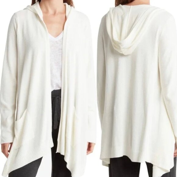 BAREFOOT DREAMS CozyChic Lite Seashore Hooded Cardigan M - Picture 1 of 9